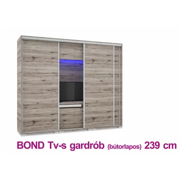 Bond TV-s tolóajtós gardrób (bútorlapos) 239 cm