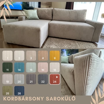 Kord sarokülő (választható színek)