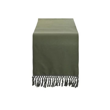 Asztali futó újrahasznosított pamut 40x140 cm zöld