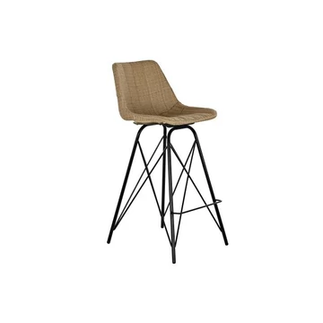 Bárszék fém, rattan 47x56x106 cm natúr, fekete