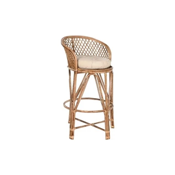 Bárszék párnával rattan 54x42x100 cm natúr