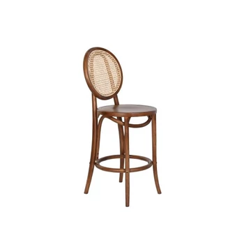 Bárszék szilfa, rattan 43x43x108 cm sötétbarna