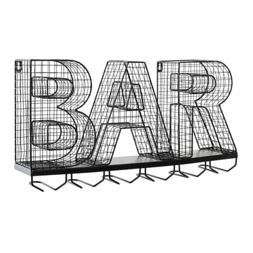 Bortartó BAR fém 54x10x26 cm fekete