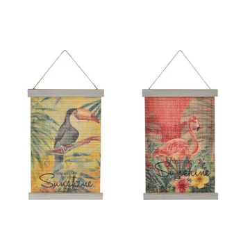 Dekoráció akasztós fa, bambusz 27x1,5x39 cm sárga, piros 2 féle