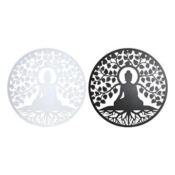 Dekoráció falra Buddha fém 100x1x100 cm fekete, fehér 2 féle