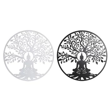 Dekoráció falra Buddha fém 100x1x100 cm fekete, fehér 2 féle
