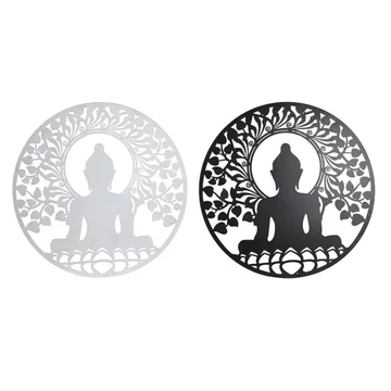 Dekoráció falra Buddha fém 100x1x100 cm fekete, fehér 2 féle