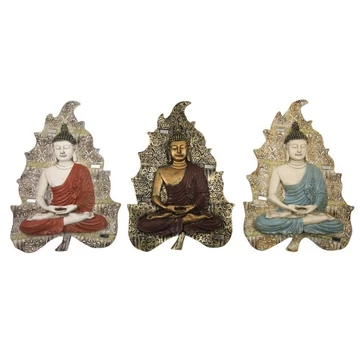 Dekoráció falra Buddha poly 19x3,1x26,5 cm színes 3 féle