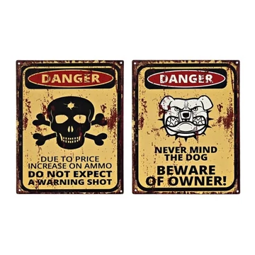 Dekoráció falra danger fém 20x1x25 cm sárga, fekete 2 féle