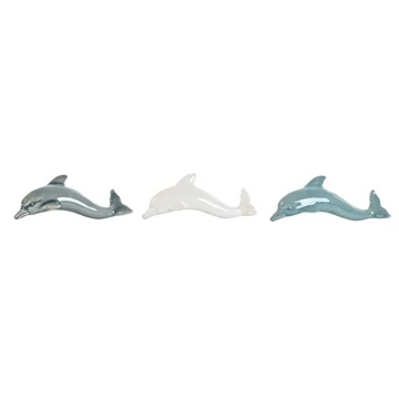 Dekoráció falra delfin porcelán 18x4x8 cm színes 3 féle