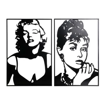 Dekoráció falra diva fém 40x1,3x60 cm fekete 2 féle