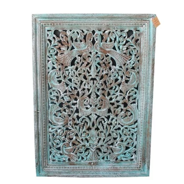 Dekoráció falra fa 85x6x120 cm türkizkék