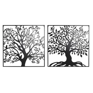 Dekoráció falra fém 100x1x100 cm fekete 2 féle
