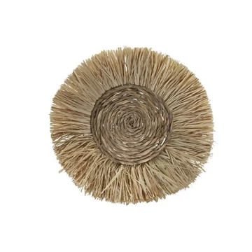 Dekoráció falra fonott vessző, raffia 38x2x38 cm natúr