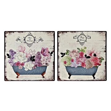 Dekoráció falra fürdőszoba fém 30x1x30 cm színes 2 féle