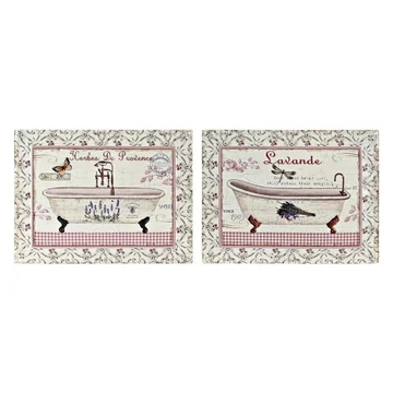 Dekoráció falra fürdőszoba fém 33x1x25 cm pink, bézs 2 féle