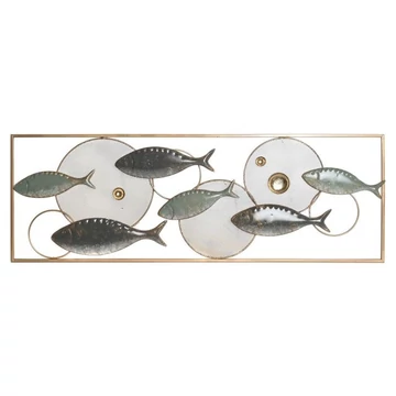 Dekoráció falra halak fém 90x3x31 cm arany