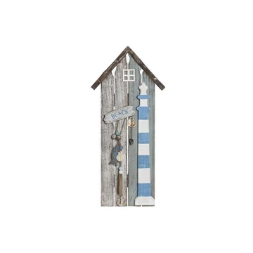Dekoráció falra kagylók világítótorony mdf, kagyló 29x3,5x63 cm kék, fehér