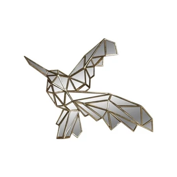 Dekoráció falra kolibri poly, üveg 35,5x4x27 cm arany