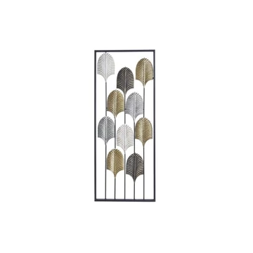 Dekoráció falra leveles fém 35x2x90 cm fekete, színes