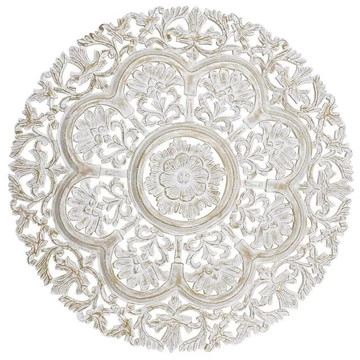Dekoráció falra Mandala mdf 90x6x90 cm fehér