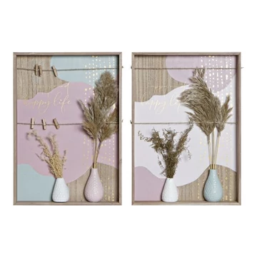 Dekoráció falra mdf 35x4x50 cm színes 2 féle