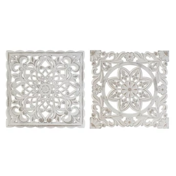 Dekoráció falra mdf 37x2x37 cm fehér 2 féle
