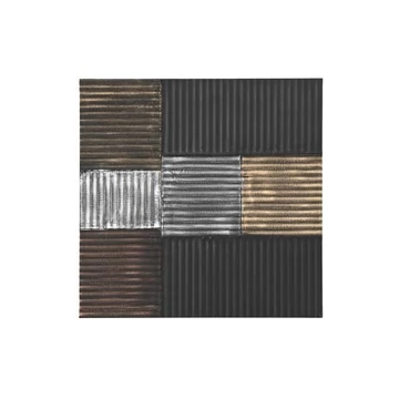 Dekoráció falra modernd mdf 91x3x91 cm fekete, arany