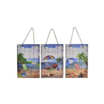 Dekoráció falra strandos fa 20x1,6x30 cm színes 3 féle