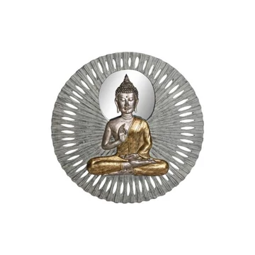 Dekoráció falra tükör Buddha poly, üveg 59x5x59 cm réz, bézs