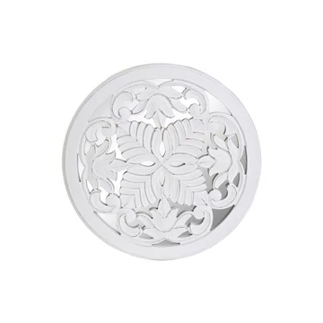 Dekoráció falra tükör virág mdf, üveg 40x1,5x40 cm fehér