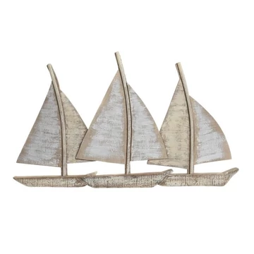 Dekoráció falra vitorlás mdf, fenyő 67x2,5x40 cm bézs