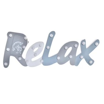 Dekoráció LED-es RELAX fa 41x3x16 cm színes