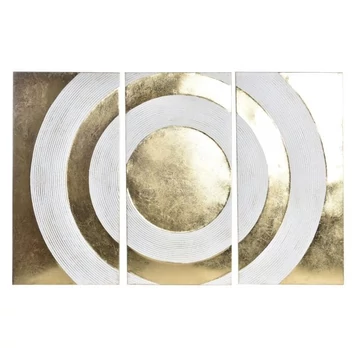 Dekoráció szett falra fém 120x2x80 cm fehér, arany S/3