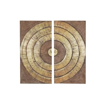 Dekoráció szett falra körök mdf 122x3,5x122,5 cm barna, arany S/2