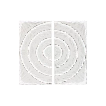Dekoráció szett falra körök mdf 90x3,5x90 cm szürke, fehér S/2