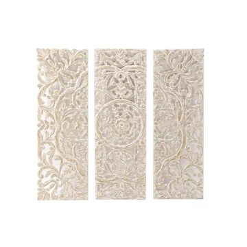 Dekoráció szett falra mdf 30x2x89 cm fehér S/3