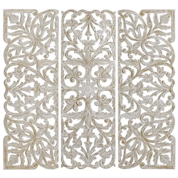 Dekoráció szett falra mdf, fém 40x2x120 cm fehér S/3