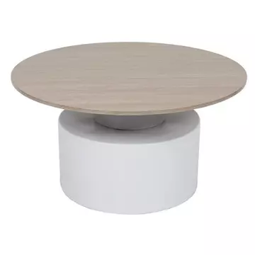 Dohányzó asztal fém, mdf 80x80x42 cm fehér