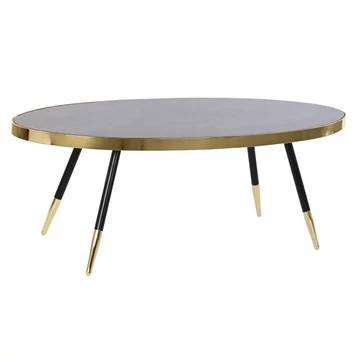 Dohányzóasztal acél, üveg 110x50x41,5 cm arany, fekete