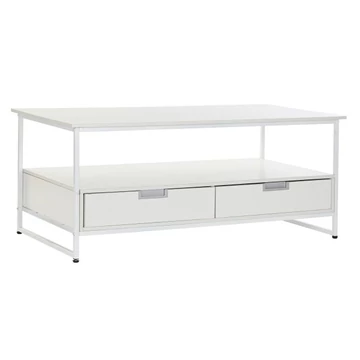 Dohányzóasztal fém, mdf 110x55x46 cm fehér