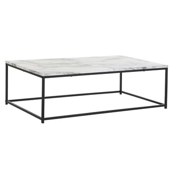 Dohányzóasztal fém, mdf 110x60x34 cm fehér, fekete