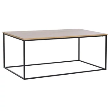 Dohányzóasztal fém, mdf 110x60x44,5 cm natúr, fekete