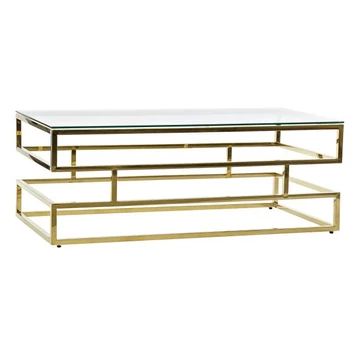 Dohányzóasztal inox, üveg 120x60x45 cm arany