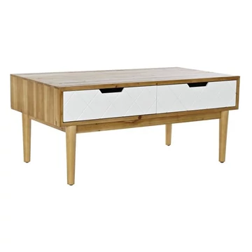 Dohányzóasztal lucfenyő 105x55x46 cm barna, fehér