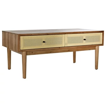 Dohányzóasztal lucfenyő, rattan 106x55x46 cm barna
