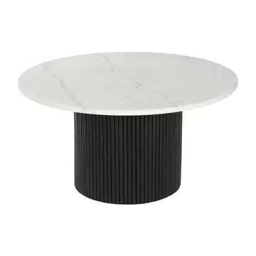 Dohányzóasztal márvány, mdf 80x80x42 cm fehér, fekete