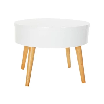 Dohányzóasztal mdf 60x60x45 cm fehér, barna