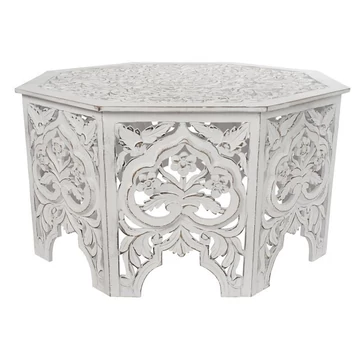 Dohányzóasztal mdf 84x84x46 cm fehér