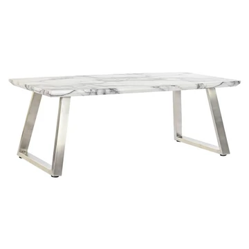Dohányzóasztal mdf, acél 120x60x44 cm fehér, ezüst